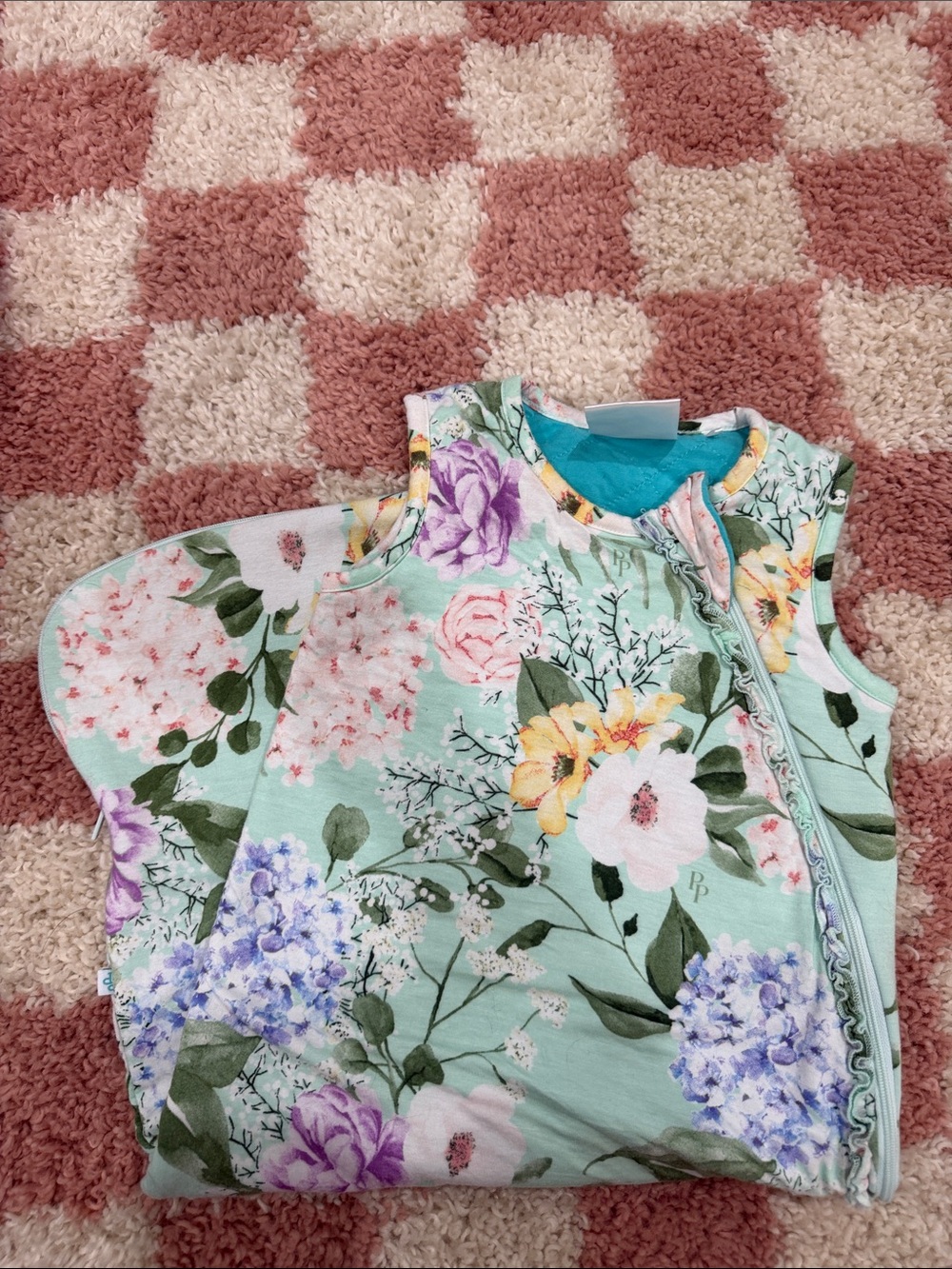 Posh Peanut Mint Floral Sleeveless Sleep Sack